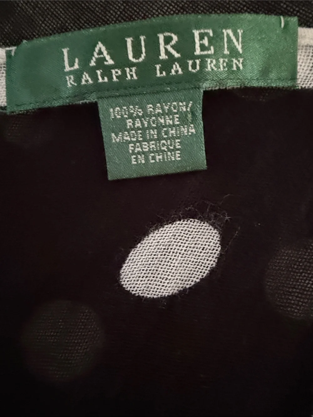 Ralph Lauren Polka Dot Black and White Square Scarf 43 X 43’